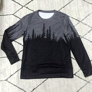Black and grey tree shirt